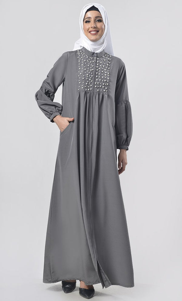 Beautiful Intricate Beads Abaya - EastEssence.com