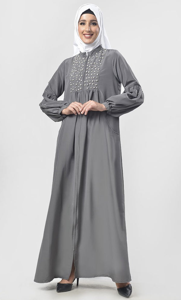 Beautiful Intricate Beads Abaya - EastEssence.com