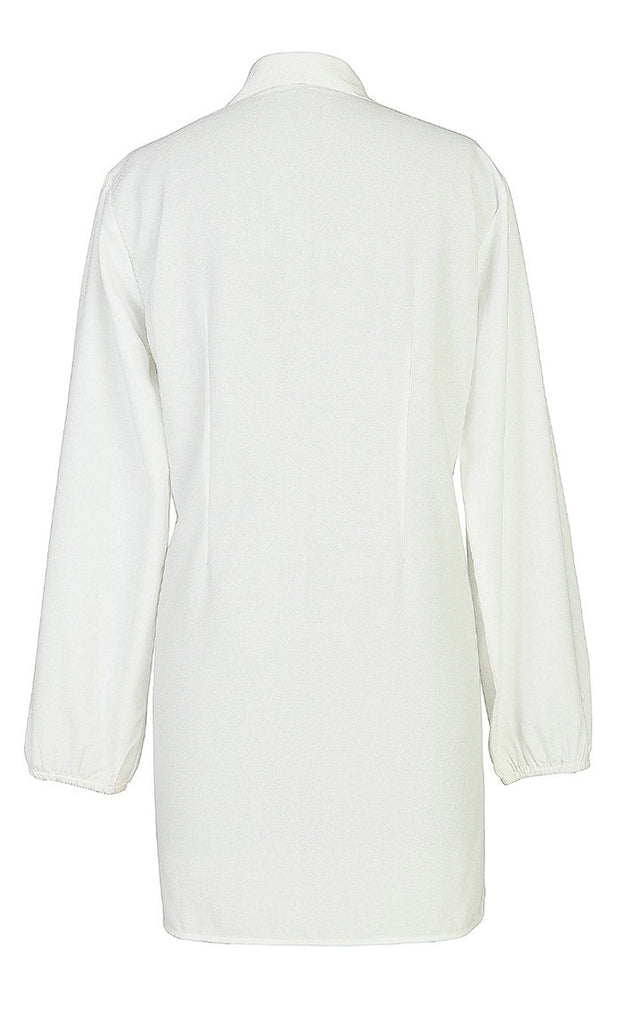 Beautiful White Front Lace Detailing Tunic With Pockets - EastEssence.com