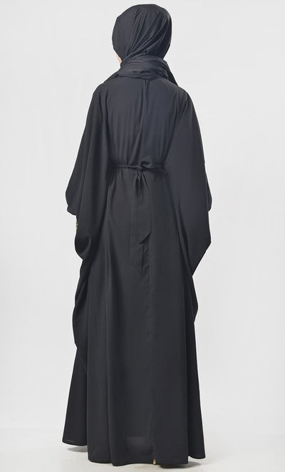 Black Aari Work Detailing Abaya