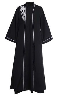 Black Applique Work Detailing Bisht