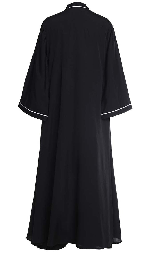 Black Applique Work Detailing Bisht