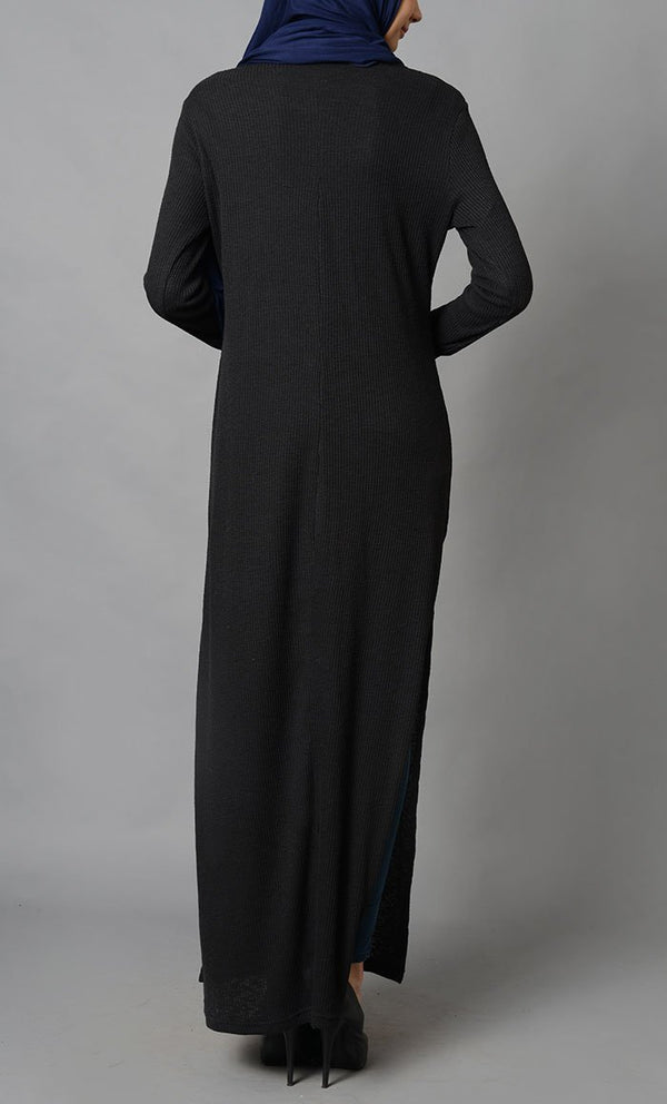 Black Fleece Side Slit Tunic-Final Sale Item - EastEssence.com