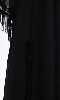 Black Fringes Lace Intricate Abaya - EastEssence.com