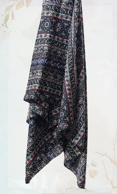 Black Printed Hijab - EastEssence.com