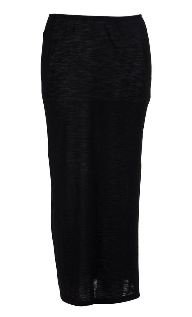 Black Viscose Knit Long Slip Skirt Under Dress - Final Sale - EastEssence.com