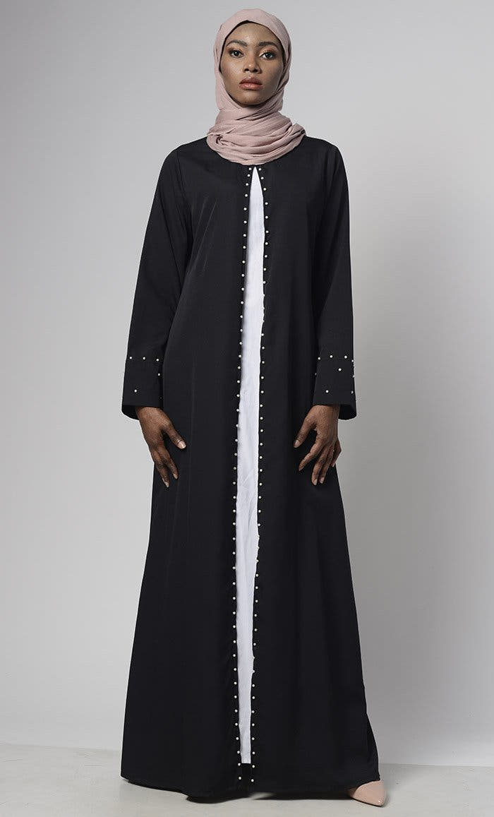 Black White Pearl Embrace Shrug with Lining