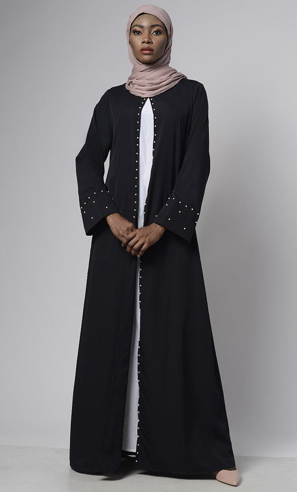 Black White Pearl Embrace Shrug With Lining