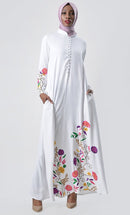 Bloom with Shine Embroidered Abaya - EastEssence.com