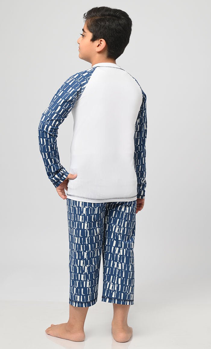 Boy's Abstract Printed Swimsuit - 2Pc Set - EastEssence.com