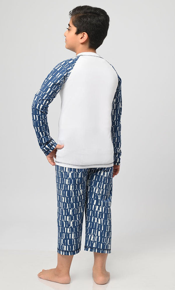 Boy's Abstract Printed Swimsuit - 2Pc Set - EastEssence.com