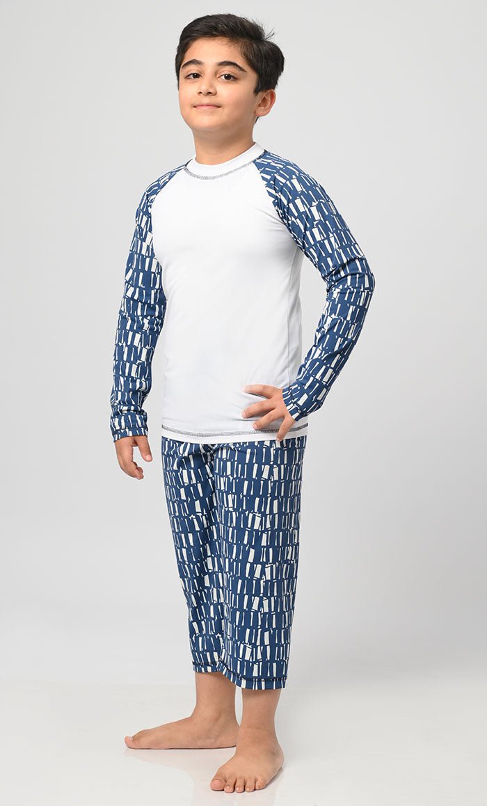 Boy's Abstract Printed Swimsuit - 2Pc Set - EastEssence.com