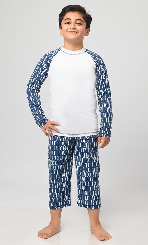 Boy's Abstract Printed Swimsuit - 2Pc Set - EastEssence.com