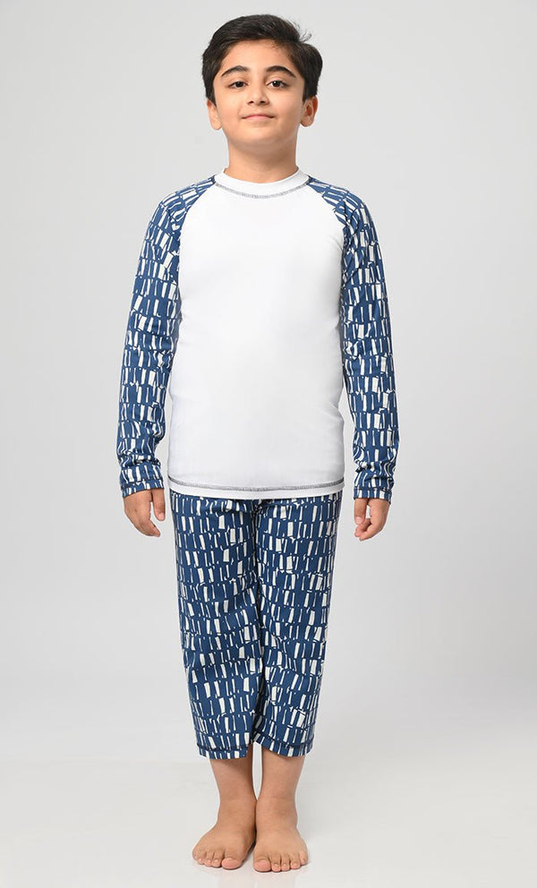 Boy's Abstract Printed Swimsuit - 2Pc Set - EastEssence.com