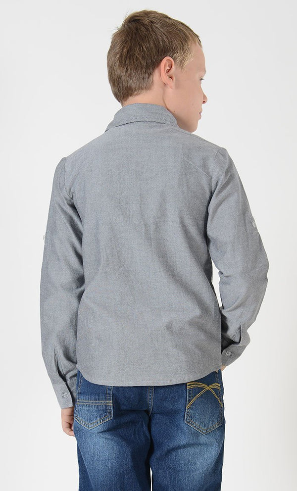 Boys Chambray Button Down Shirt - EastEssence.com
