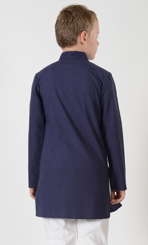 Boys Cotton Mandarin Basic Tunic - EastEssence.com