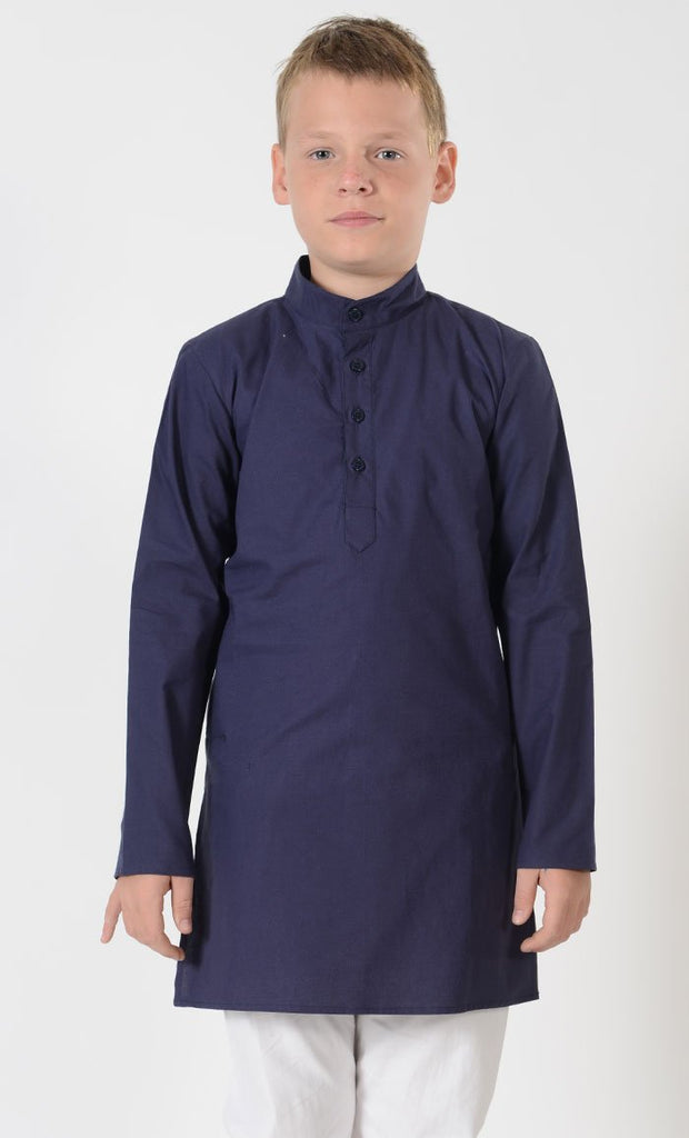 Boys Cotton Mandarin Basic Tunic - EastEssence.com