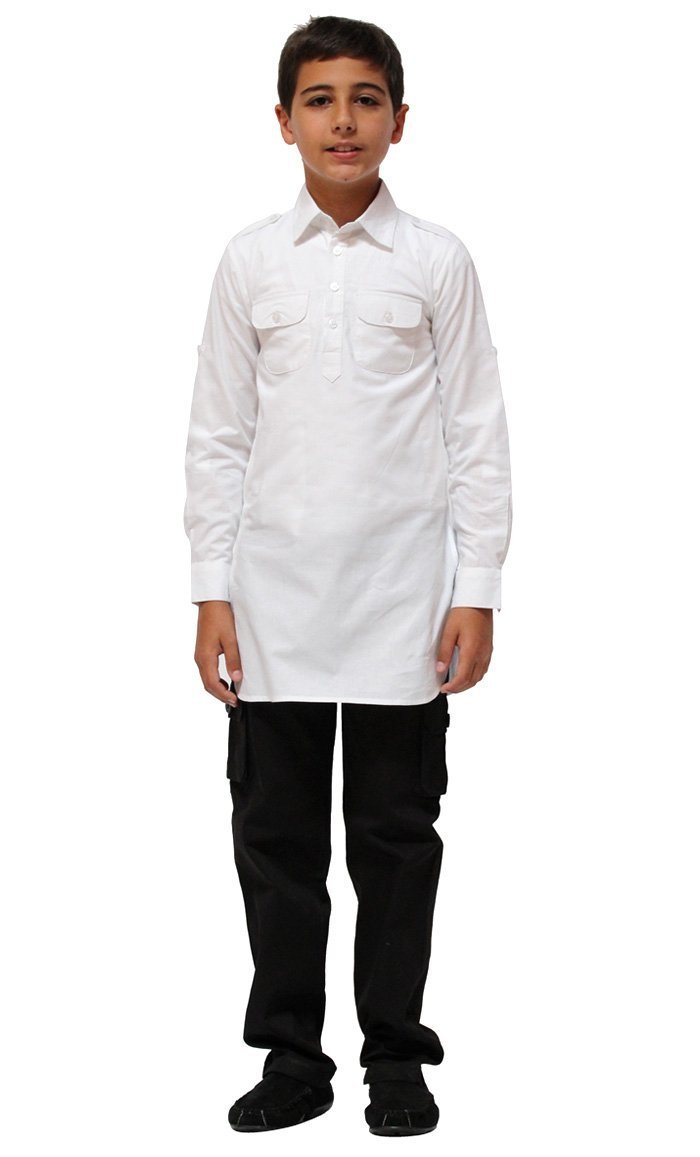 Boys Kurta - White - EastEssence.com