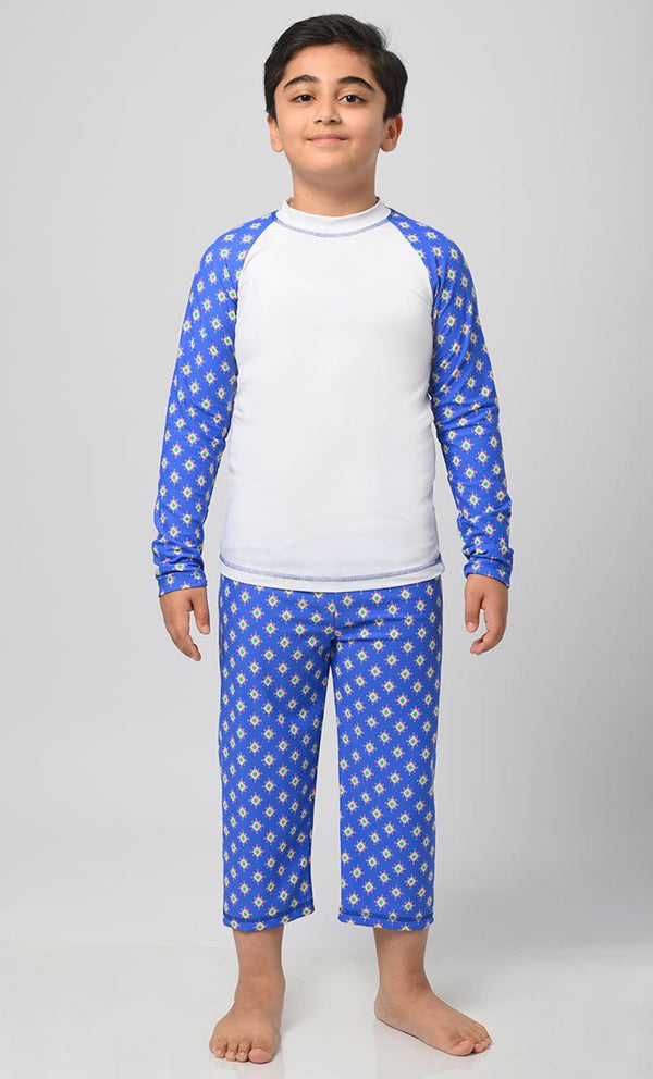 Boy's Uvrays Protected Printed Swimsuit - 2Pc Set - EastEssence.com