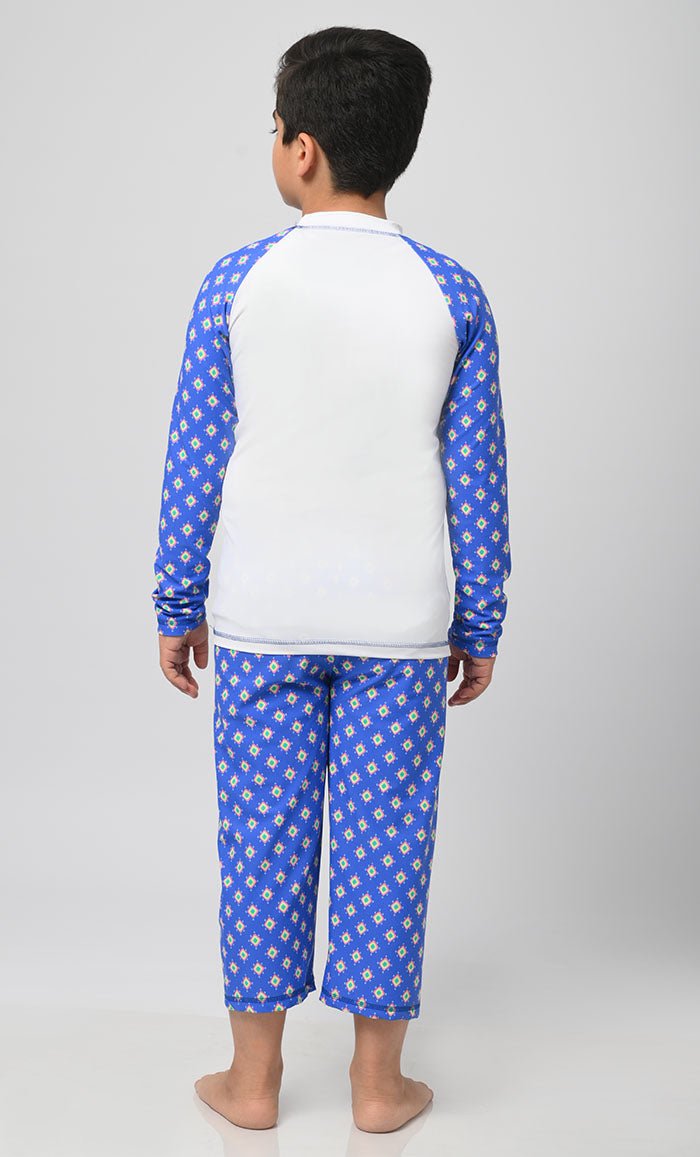 Boy's Uvrays Protected Printed Swimsuit - 2Pc Set - EastEssence.com