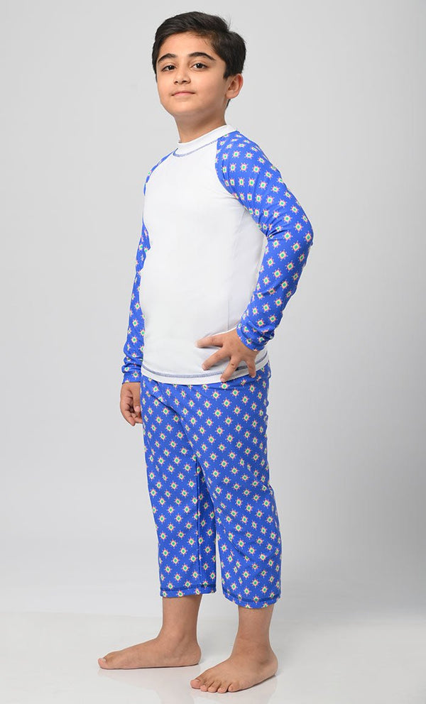 Boy's Uvrays Protected Printed Swimsuit - 2Pc Set - EastEssence.com