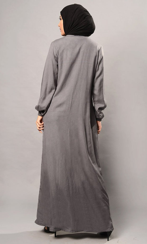 Button Down Casual Wear Abaya Dress - EastEssence.com