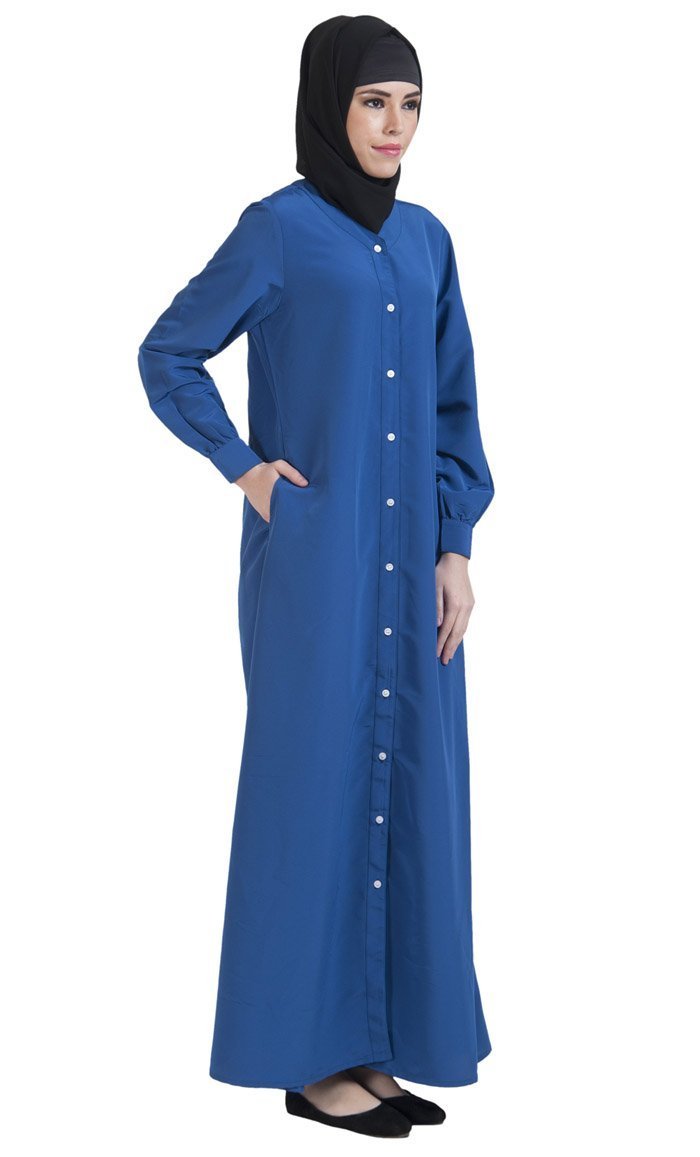 Button Down Front Open Jilbab Abaya - EastEssence.com
