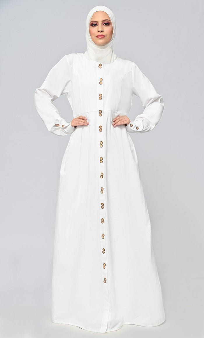 Buy Cotton Twill Button Down Abaya