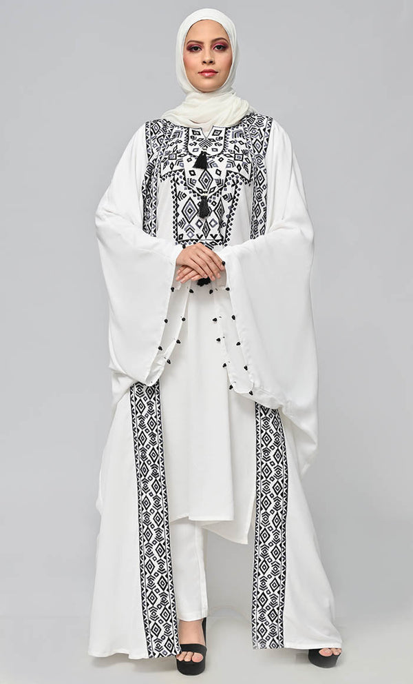 Buy Islamic Black Embellished Embroidery 3Pc Set - EastEssence.com