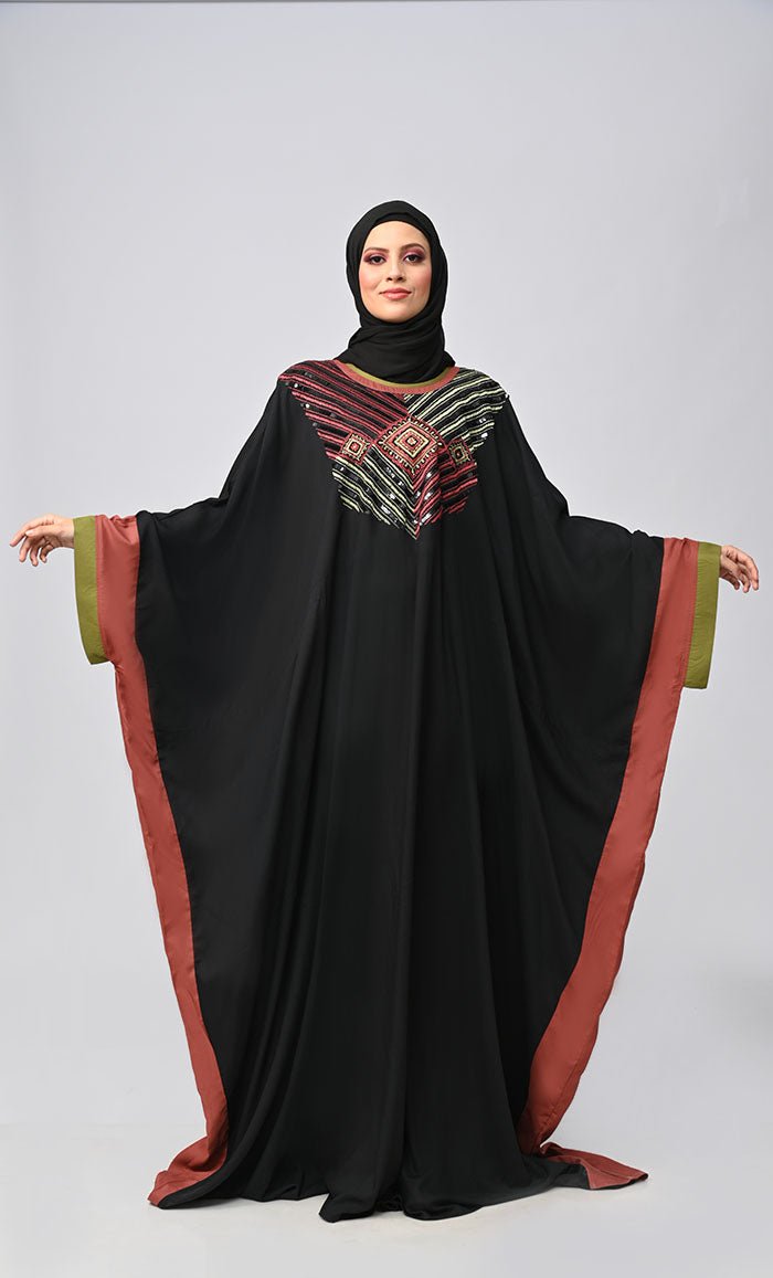 Buy Islamic Sequins Detailing Kaftan Style Abaya - EastEssence.com