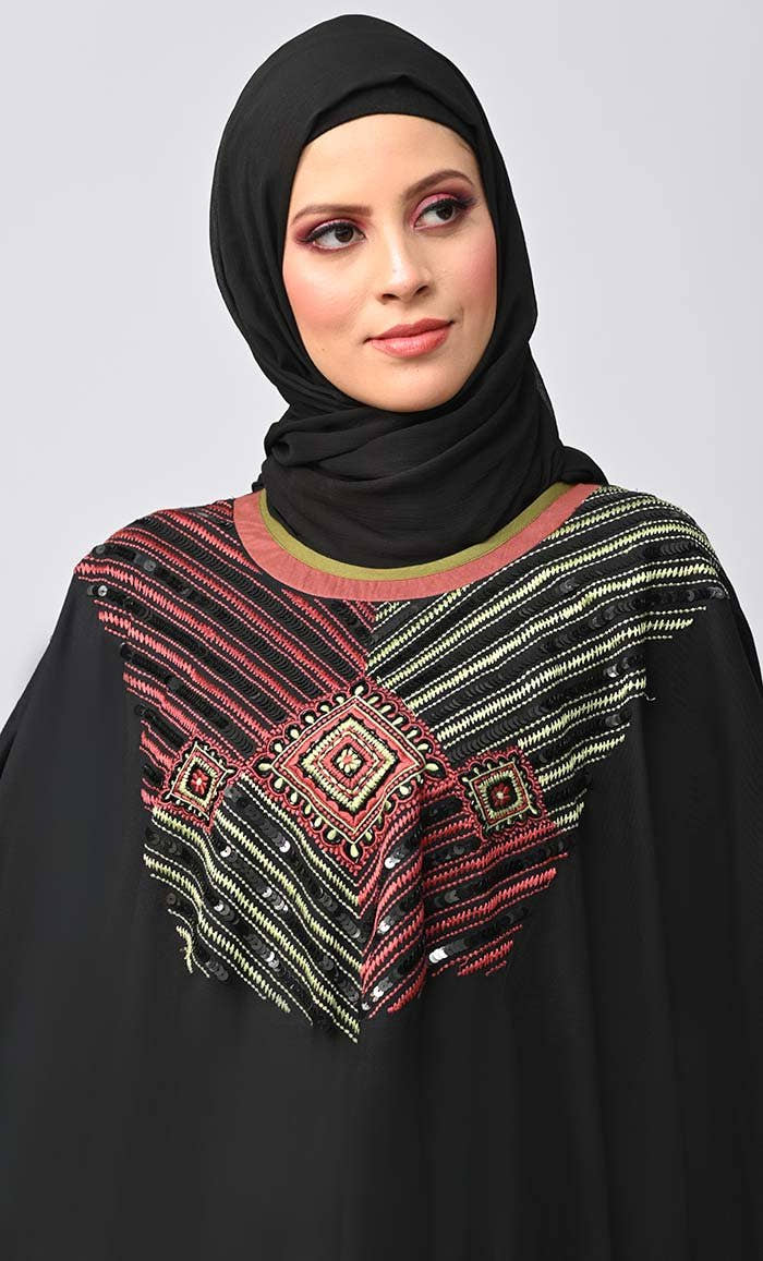Buy Islamic Sequins Detailing Kaftan Style Abaya - EastEssence.com