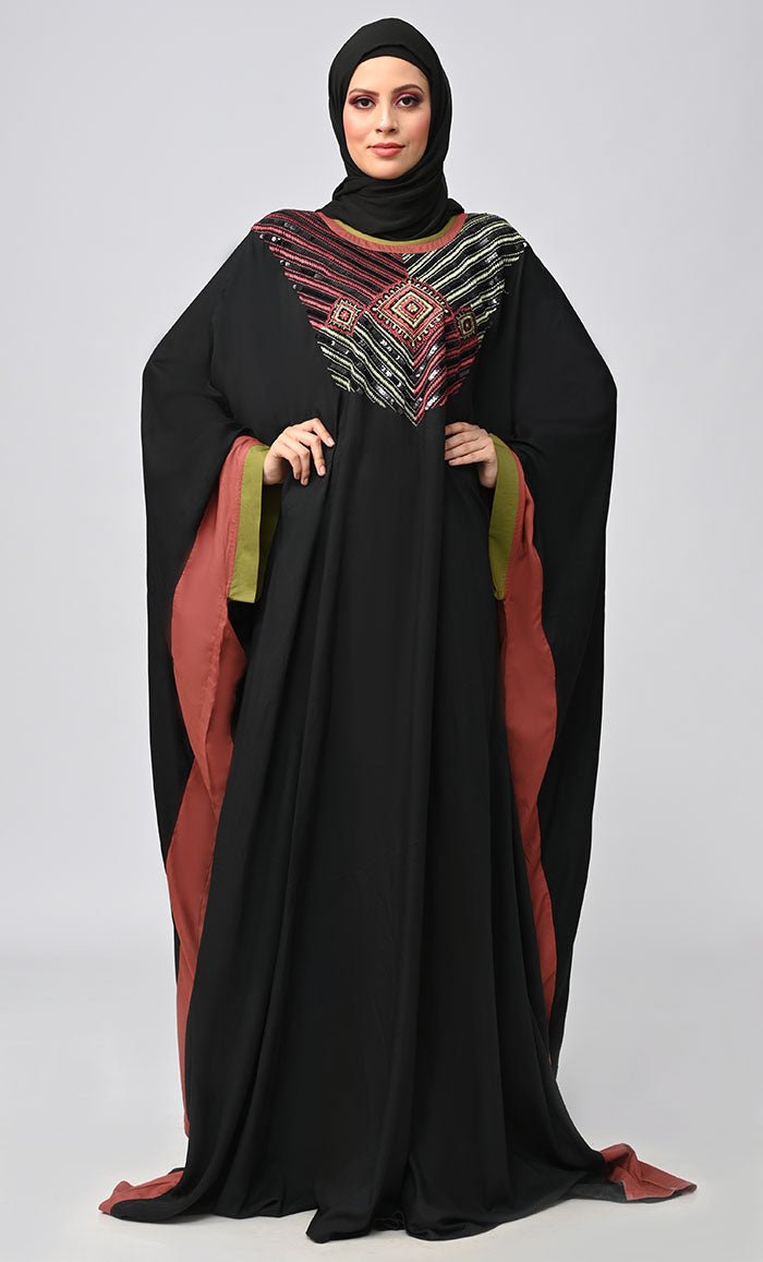 Buy Islamic Sequins Detailing Kaftan Style Abaya - EastEssence.com