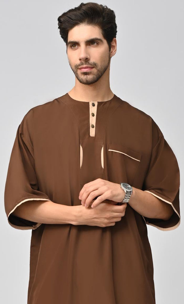 Buy Mens Arabic Kashibo Thobe/Jubba With Pockets - EastEssence.com