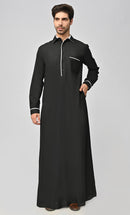 Buy Mens Dubai White Detailing Thobe