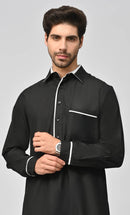 Buy Mens Dubai White Detailing Thobe