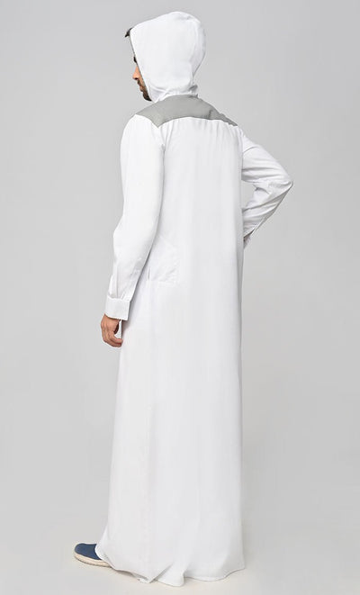 Buy Mens Grey Contrasted Thobe/Jubba