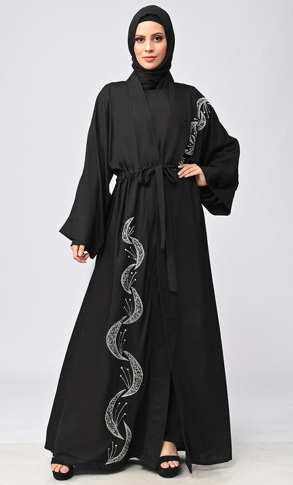 Buy Modest Islamic Embroidered Detailing Shrug\Bisht - EastEssence.com