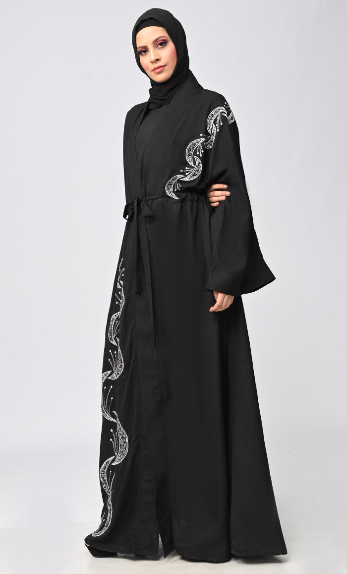 Buy Modest Islamic Embroidered Detailing Shrug\Bisht - EastEssence.com