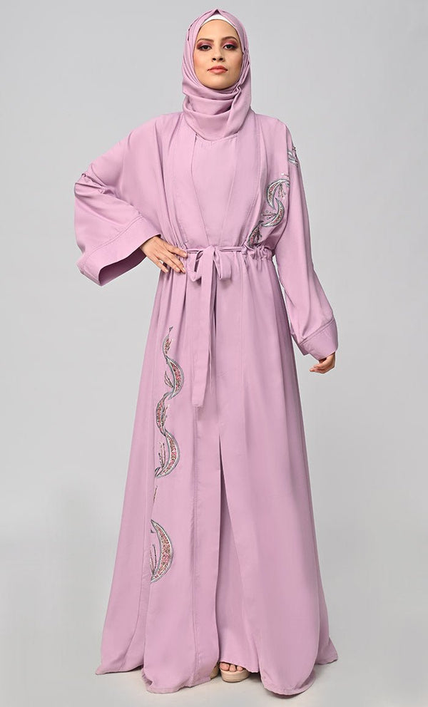 Buy Modest Islamic Embroidered Detailing Shrug\Bisht - EastEssence.com