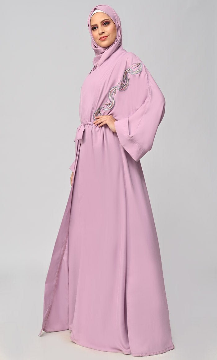 Buy Modest Islamic Embroidered Detailing Shrug\Bisht - EastEssence.com