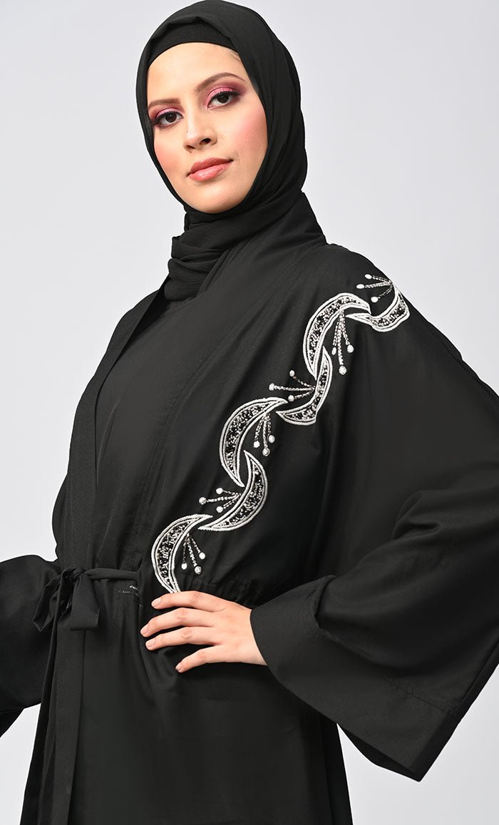 Buy Modest Islamic Embroidered Detailing Shrug\Bisht - EastEssence.com