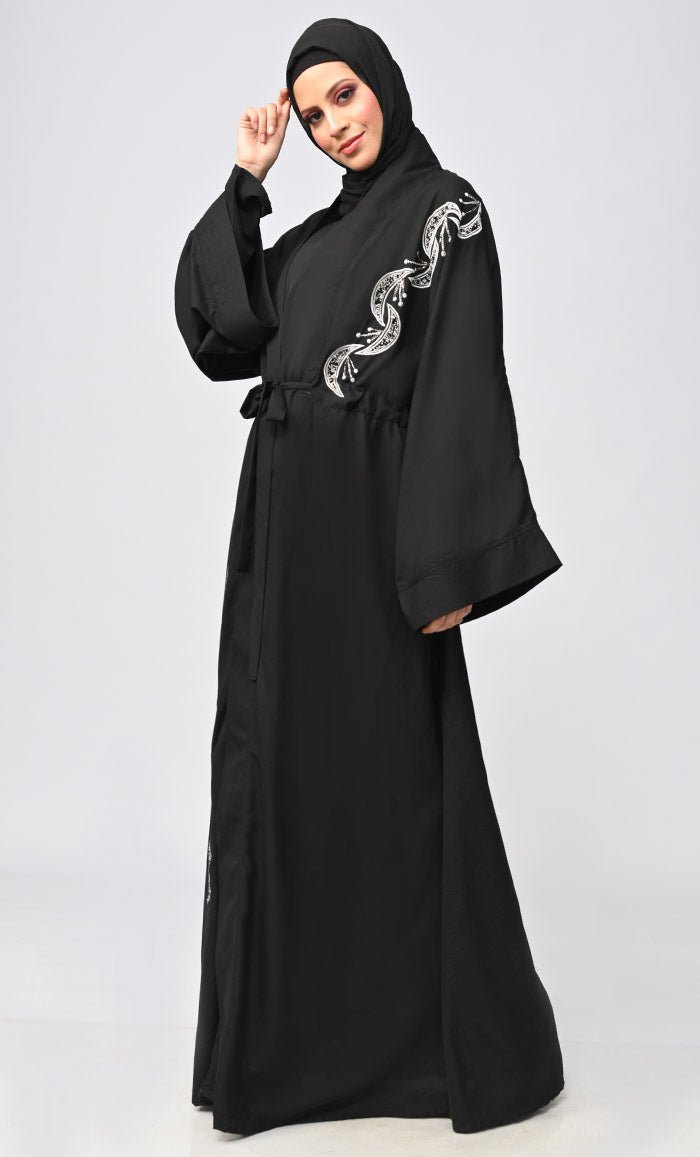 Buy Modest Islamic Embroidered Detailing Shrug\Bisht - EastEssence.com