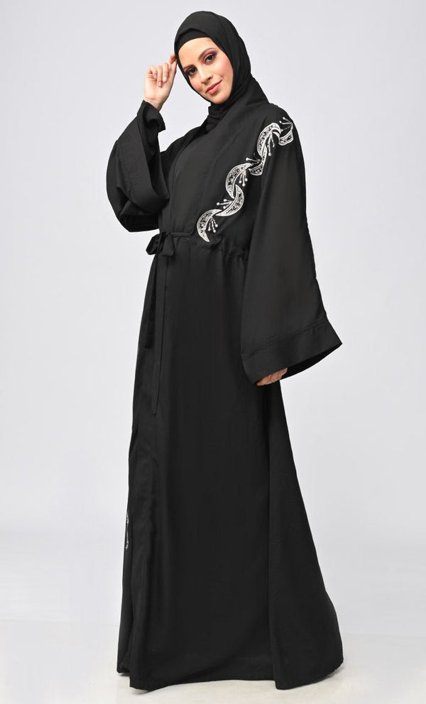 Buy Modest Islamic Embroidered Detailing Shrug\Bisht - EastEssence.com