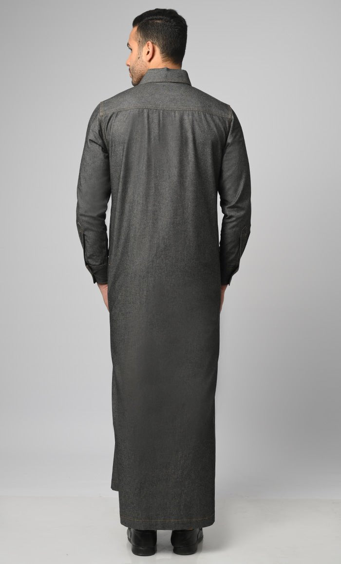 Casual Denim Designer Thobe/Jubba For Men