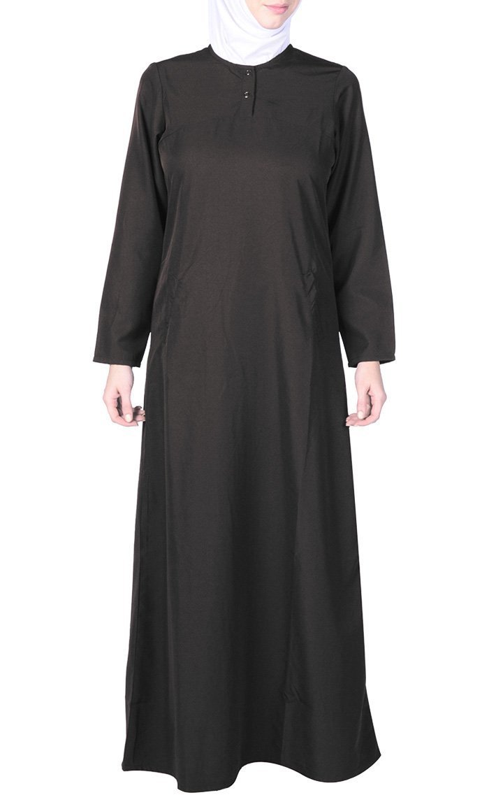 Casual Everyday Comfortable Amatullah Abaya Dress-Black