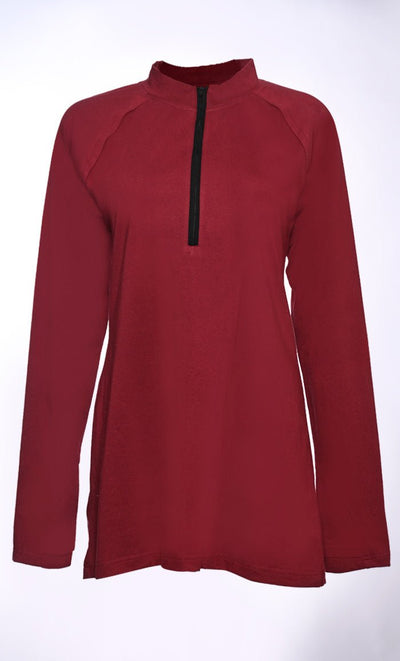 Casual T-Shirt with Half Zip Closure - EastEssence.com