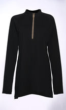 Casual T-Shirt with Half Zip Closure - EastEssence.com