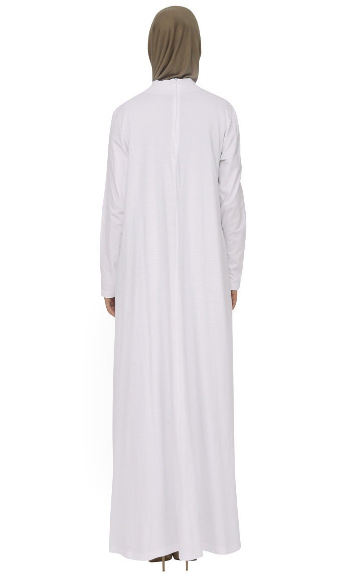 Casual Wear Broad Pockets Long Abaya Dress - EastEssence.com