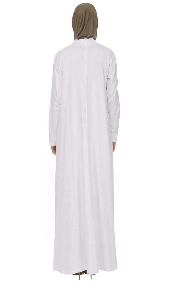 Casual Wear Broad Pockets Long Abaya Dress - EastEssence.com