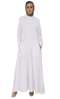 Casual Wear Broad Pockets Long Abaya Dress - EastEssence.com